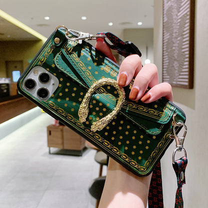 High-end luxury leather wallet phone case