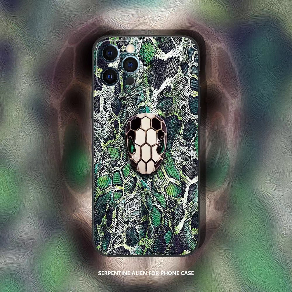 Fashion snake pattern leather phone case