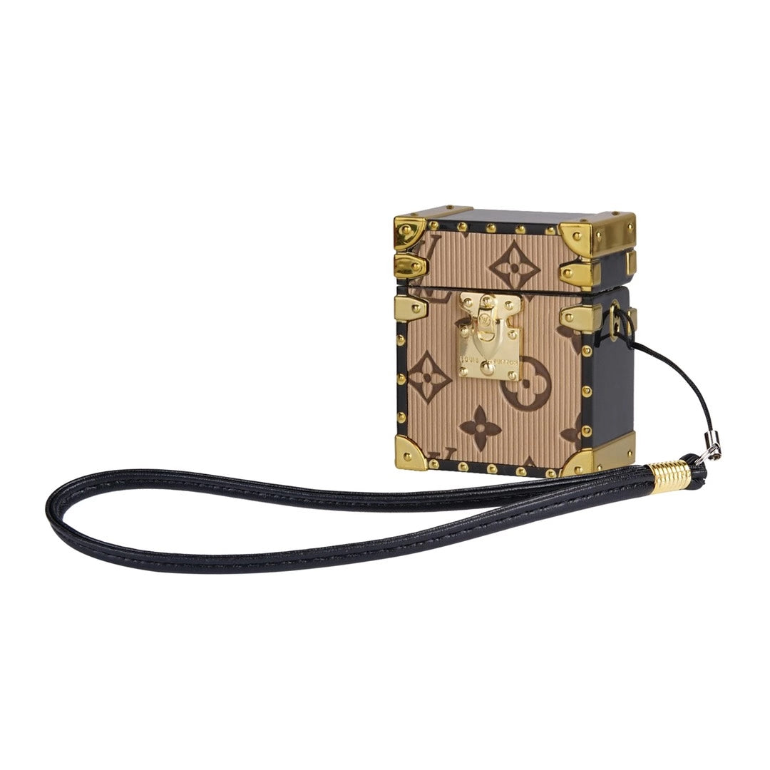 Vintage embossed Lanyard Airpods case