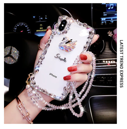 Luxury crystal chain mobile phone case