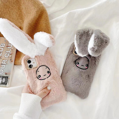 Rabbit plush phone case with moving ears