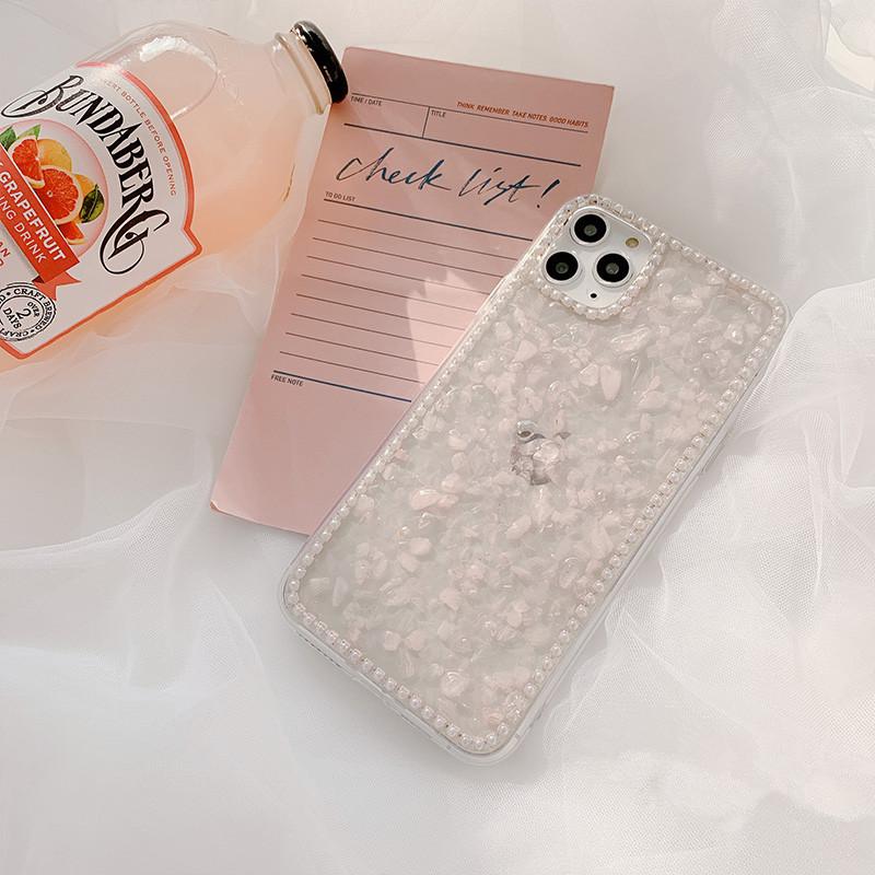 Glitter Pink Petal Clear Phone Case