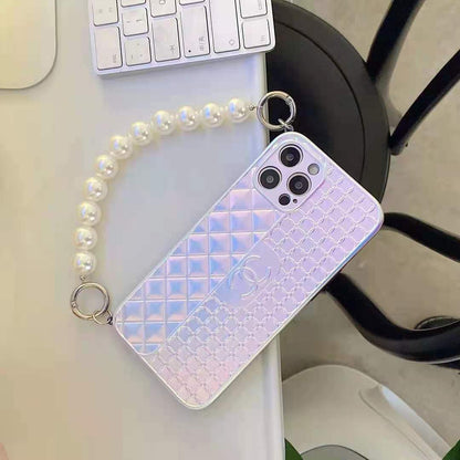 Color changing pearl chain phone case For iphone
