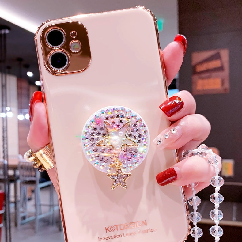 Fashion diamond electroplating phone case