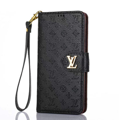 Embossed flower wallet leather case phone case