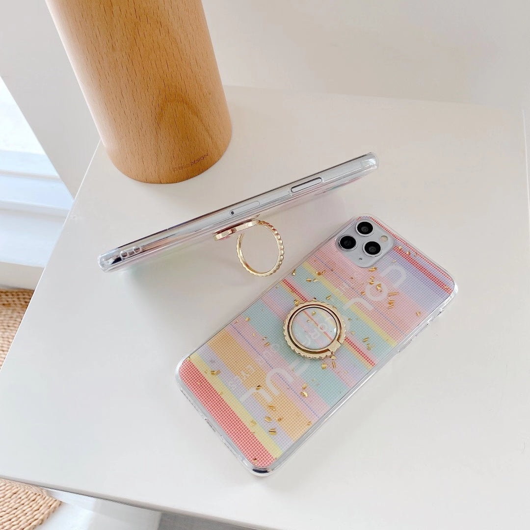 Pink gold foil stand phone case