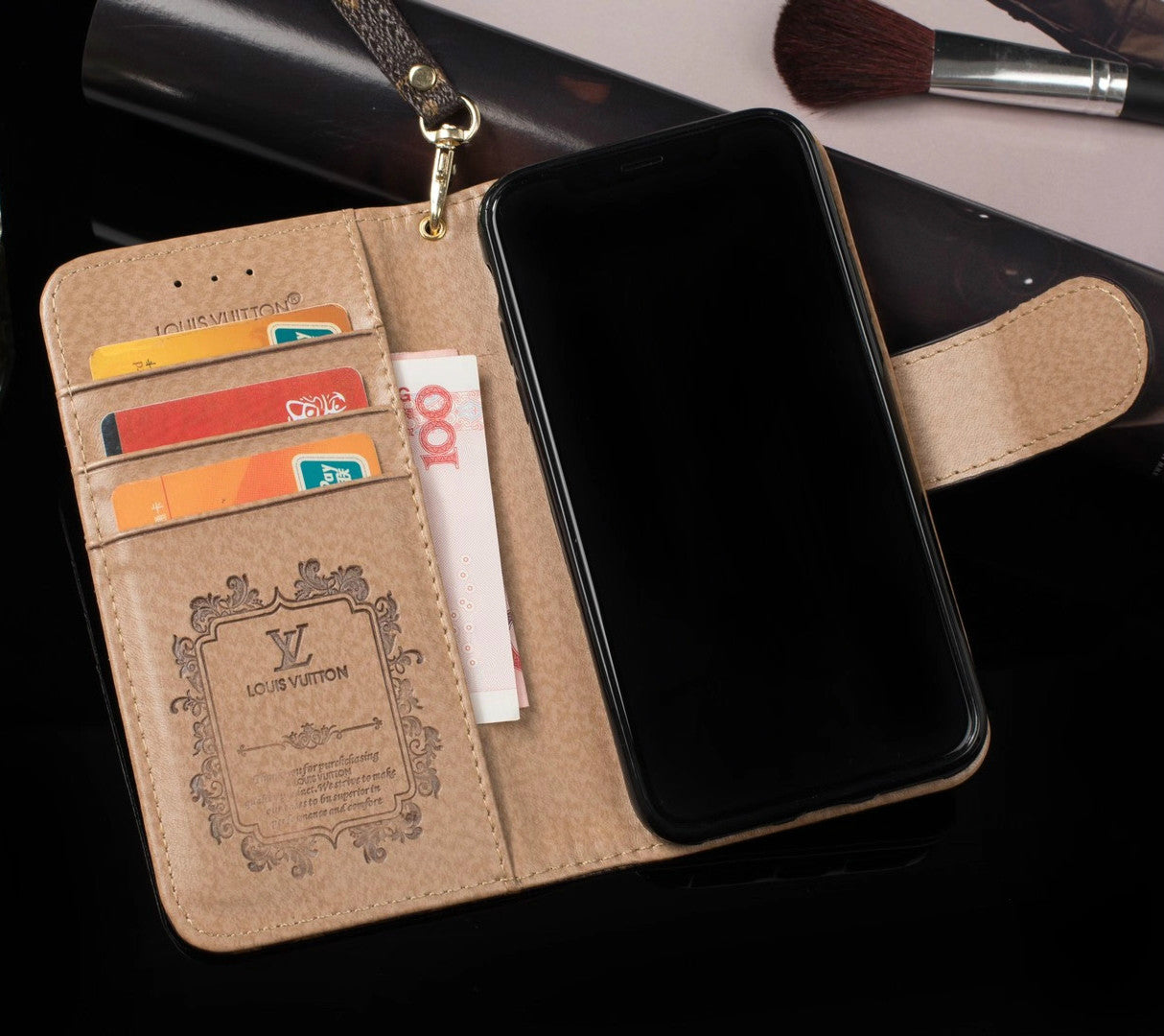 Retro flower wallet leather phone case