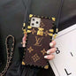 Colorful leather lanyard phone case