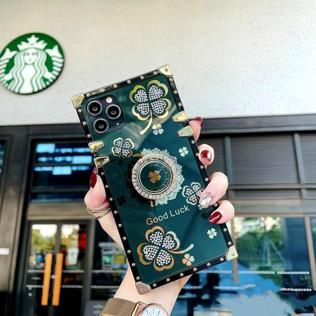 Rhinestone Bracket Square Phone Case