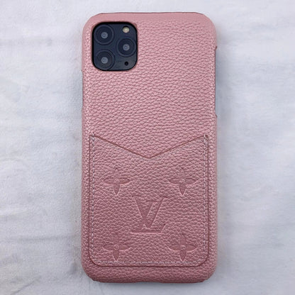 Leather card pocket splicing phone case