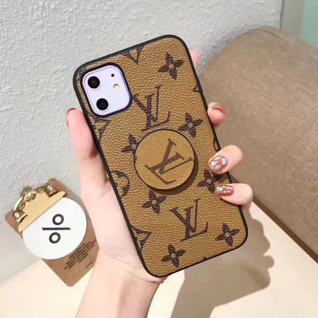 Retro leather stand phone case