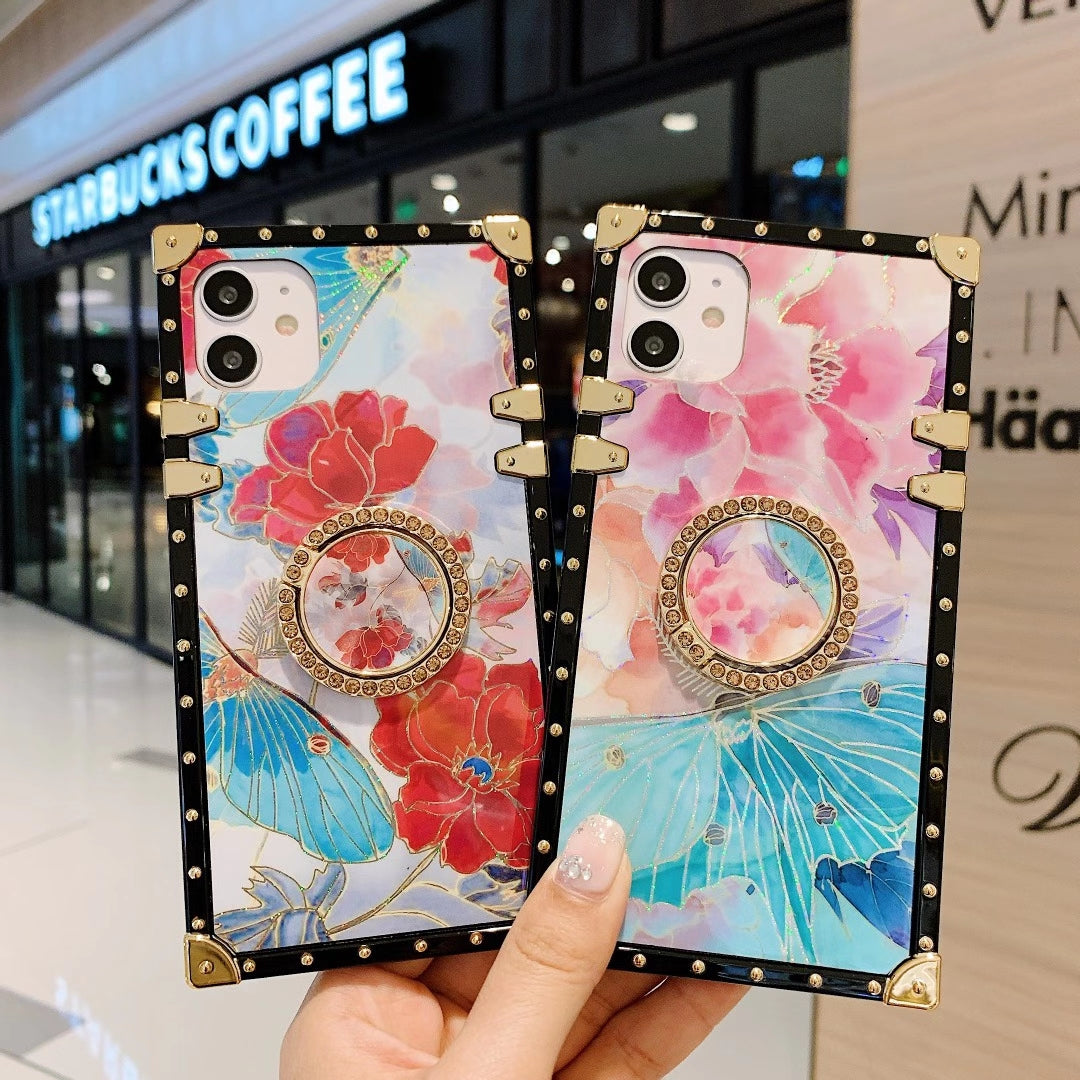 Fashion flowers square phone case for Samsung