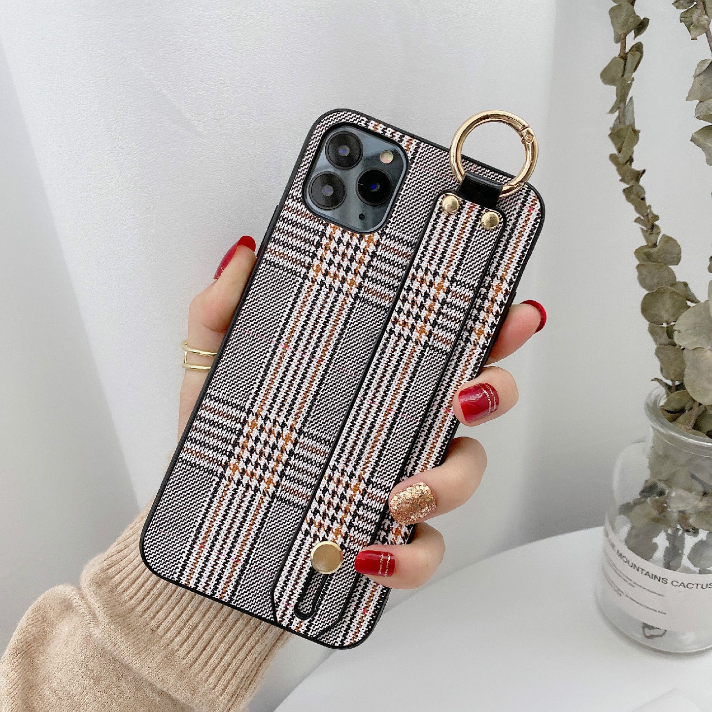 Retro Check Wristband Phone Case for iphone