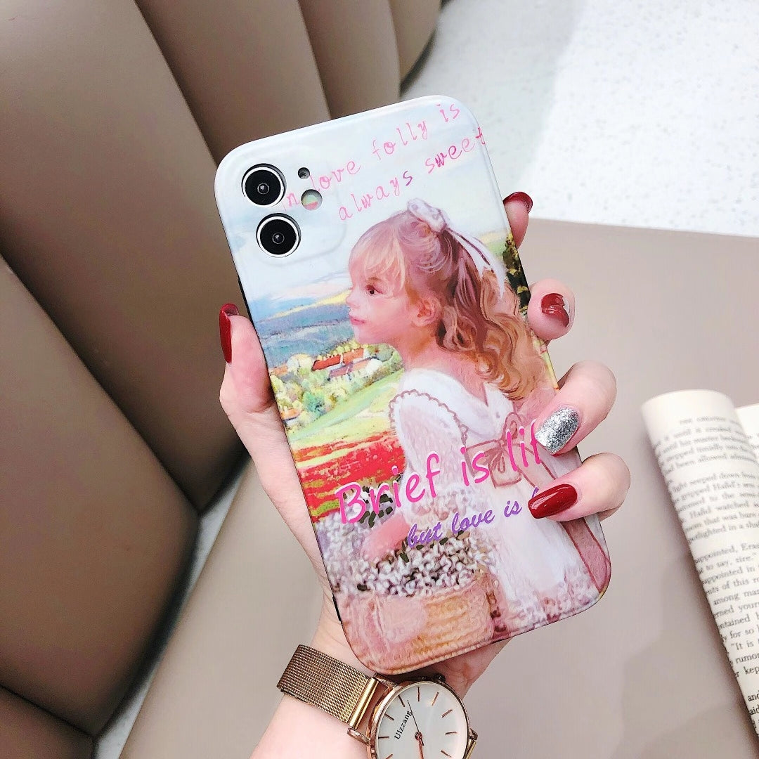 Personalized oil painting couple phone case