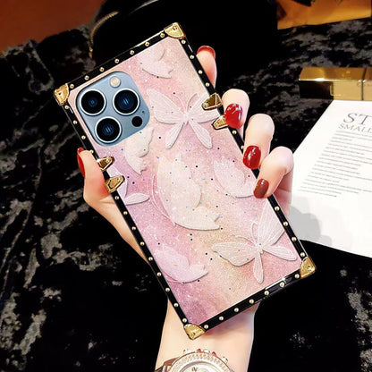 Luxury   butterfly Square   phone case for samsung
