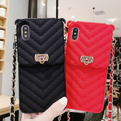 Chain silicone wallet mobile phone case - LVCASE