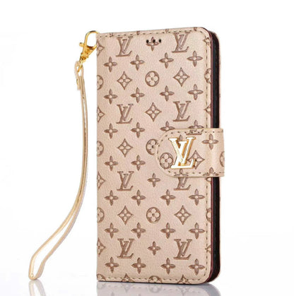 Embossed flower wallet leather case phone case