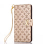 Embossed flower wallet leather case phone case