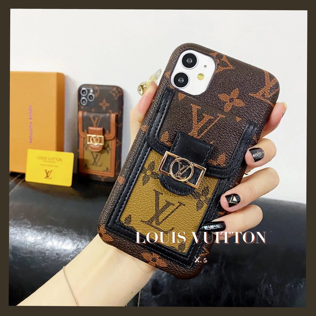 Retro style card bag Bracket  phone case