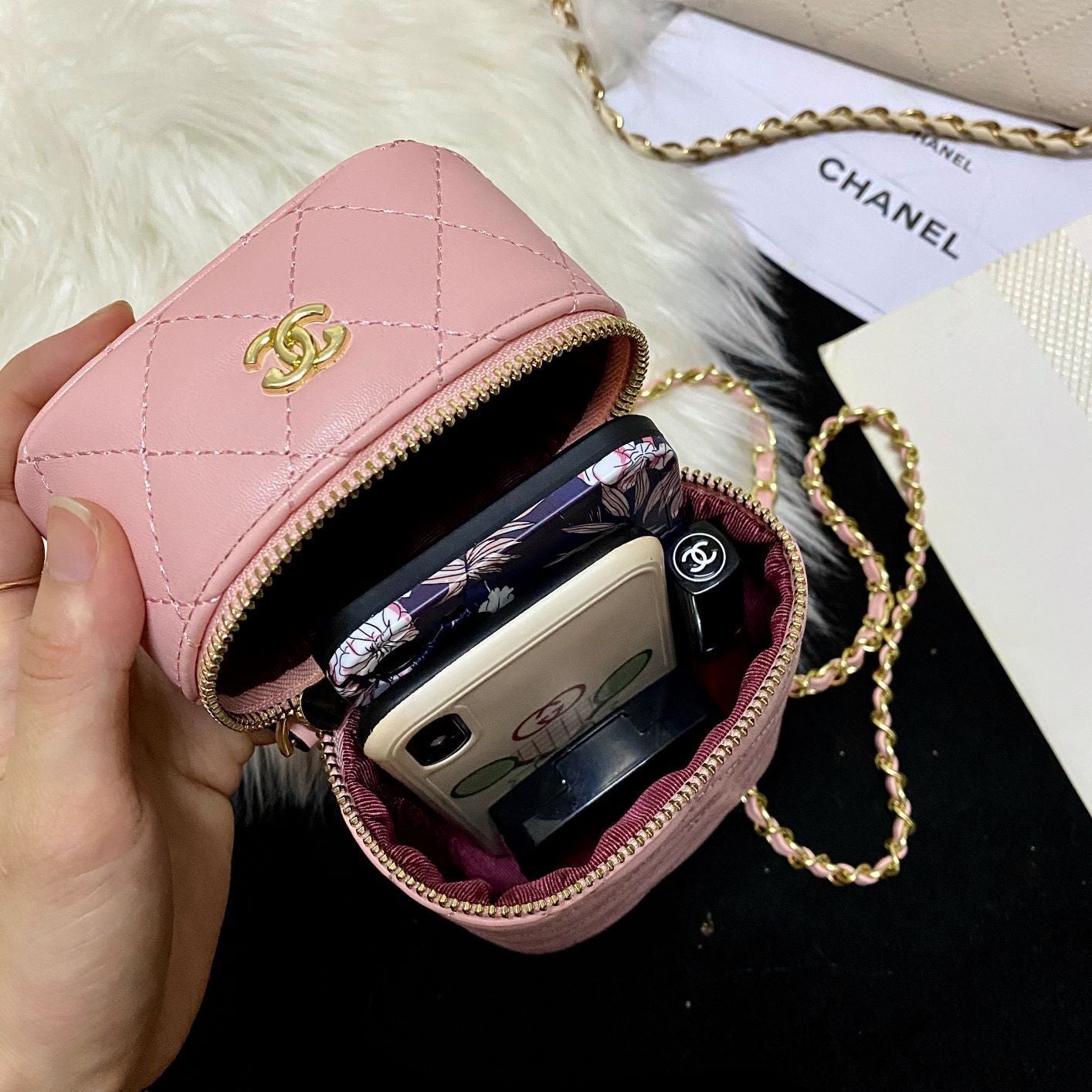 Fashion lambskin bucket bag