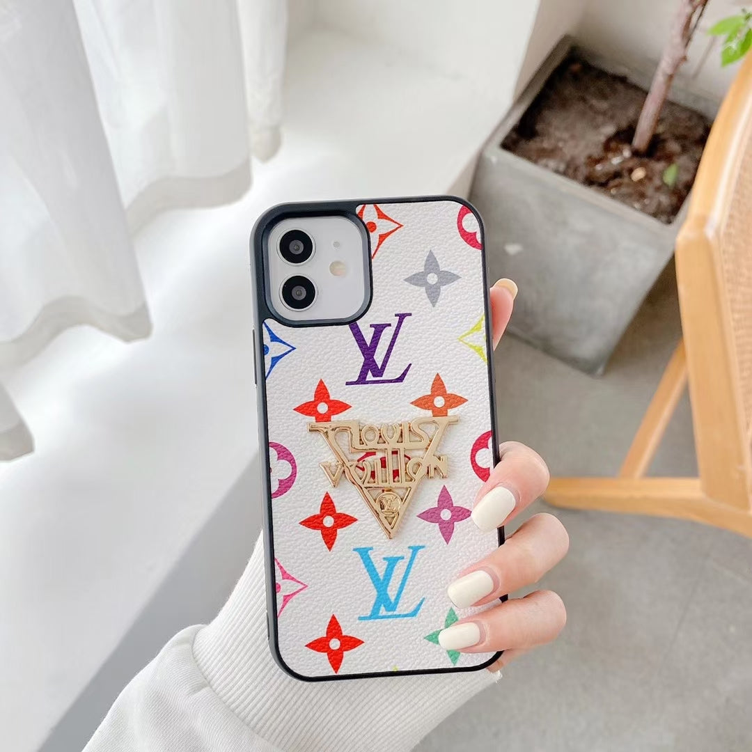 Fashion metal logo phone case