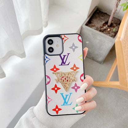 Fashion metal logo phone case