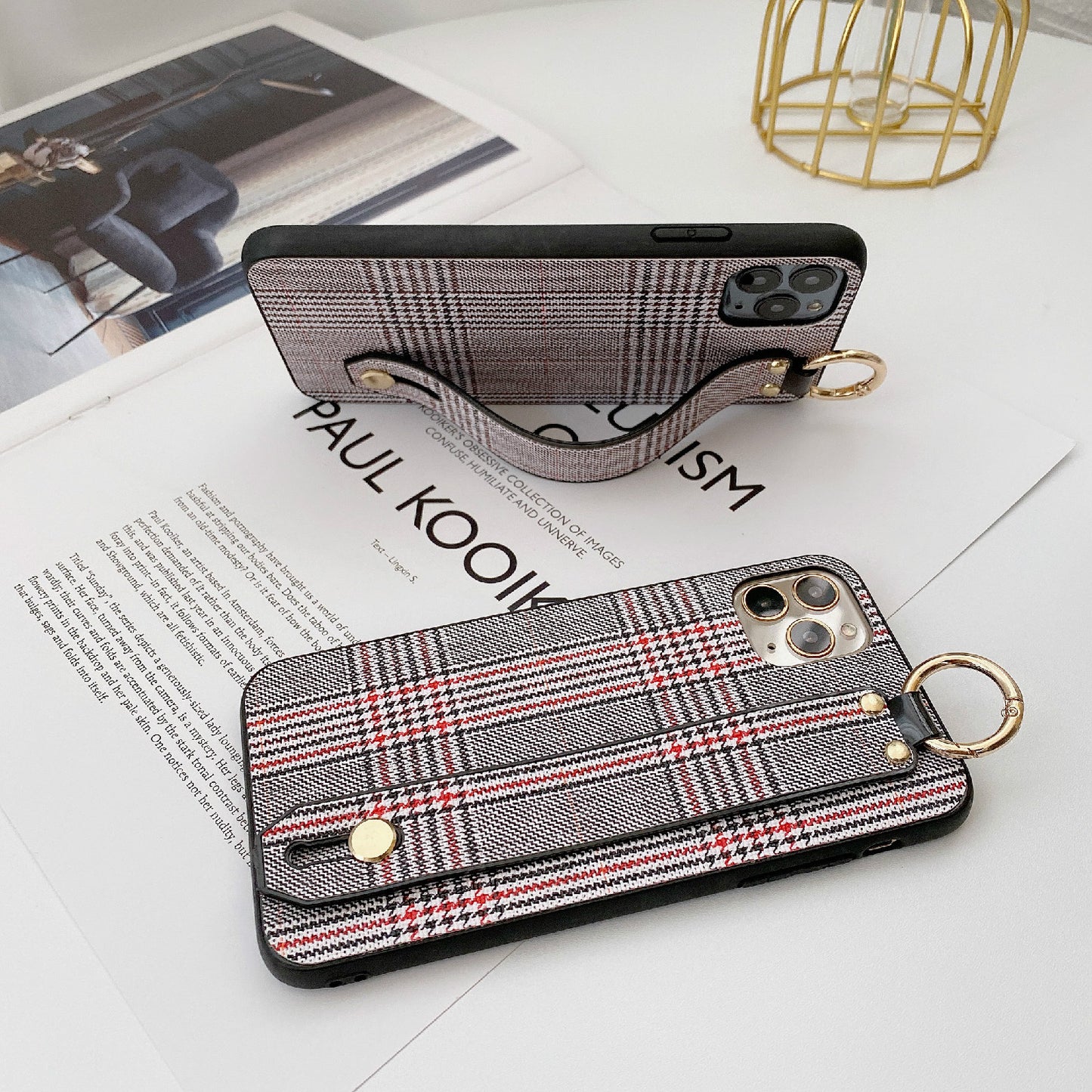 Retro Check Wristband Phone Case for iphone