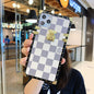 Checkered Slanted back lanyard phone case for Samsung