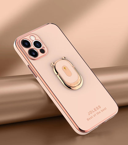 Electroplating bear Bracket phone case