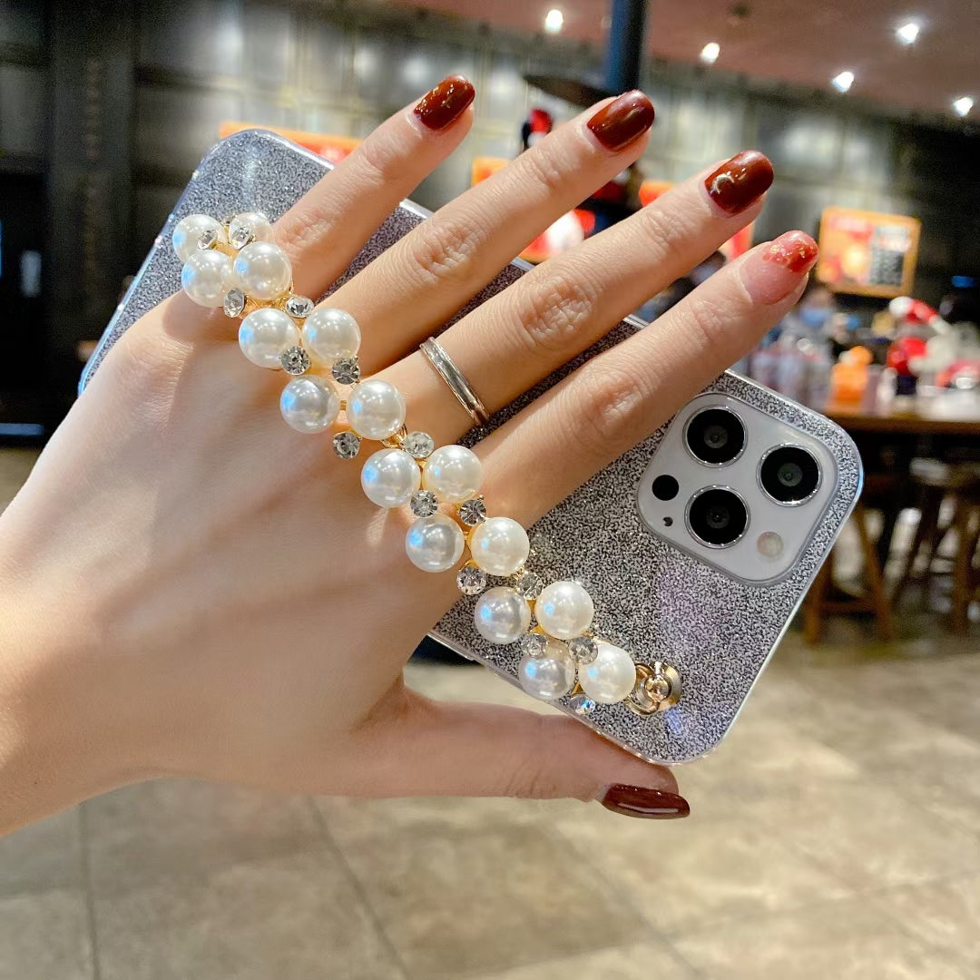 Glitter pearl bracelet phone case for iphone