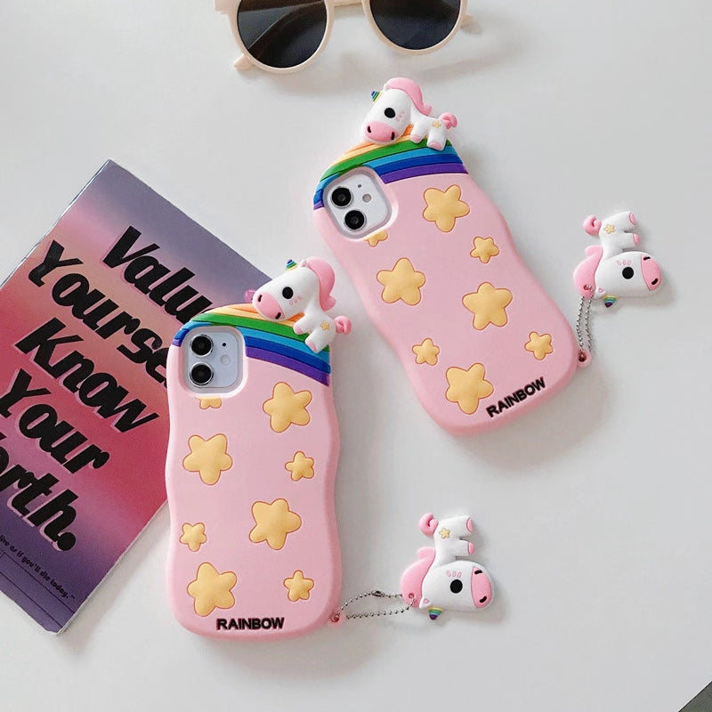 Cartoon prone pony silicone  phone case
