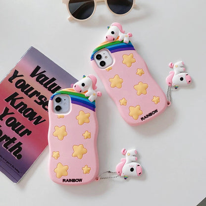 Cartoon prone pony silicone  phone case
