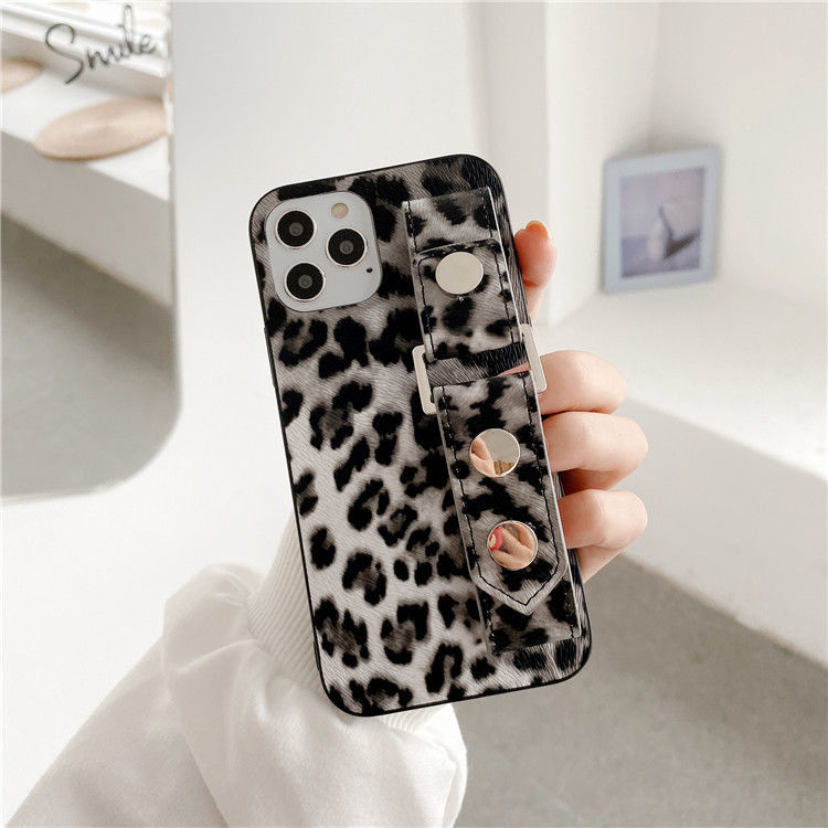Leopard print wristband phone case