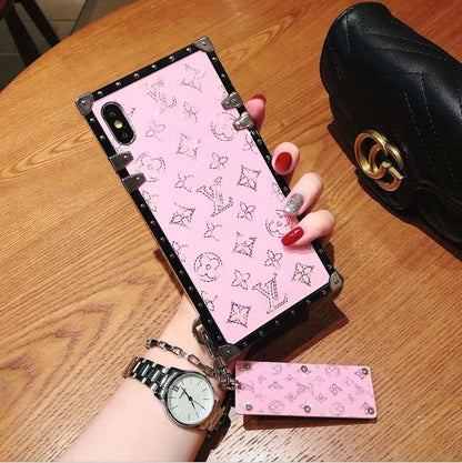 Luxury pink square phone case