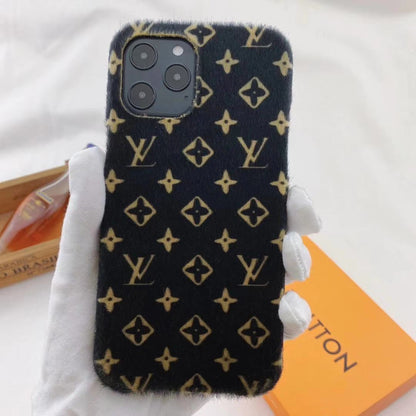 Fashion plush letter phone case