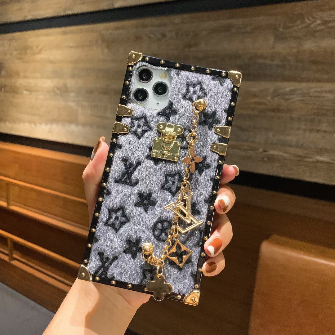 Luxury brushed square phone case