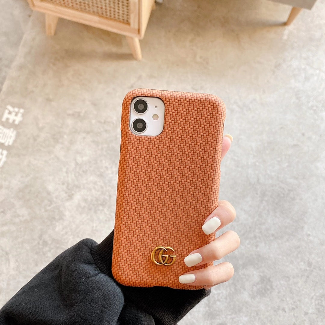 Fashion woven leather phone case
