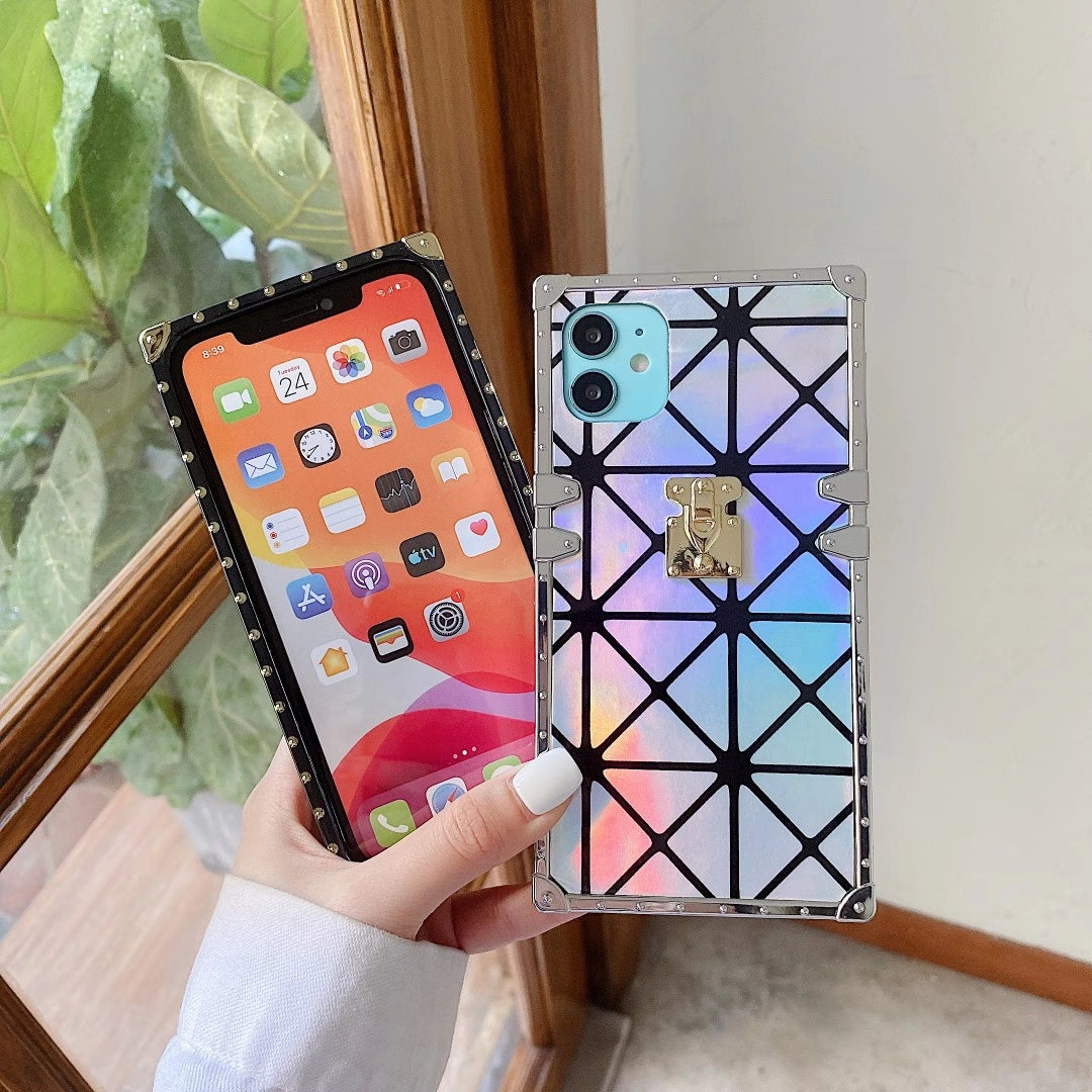 Luxury rhombic laser phone case