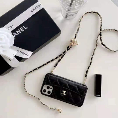 Leather card chain phone case For iphone