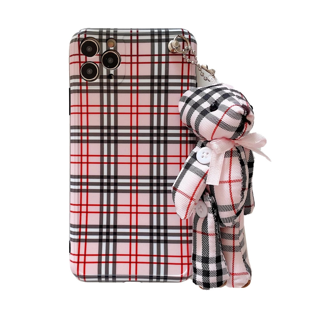 Bear pendant lattice phone case