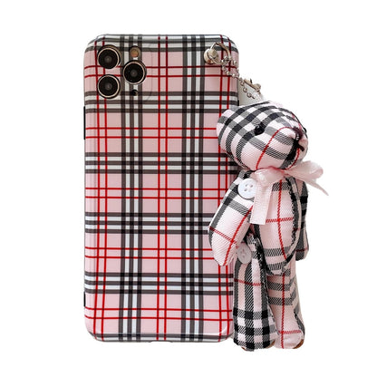 Bear pendant lattice phone case