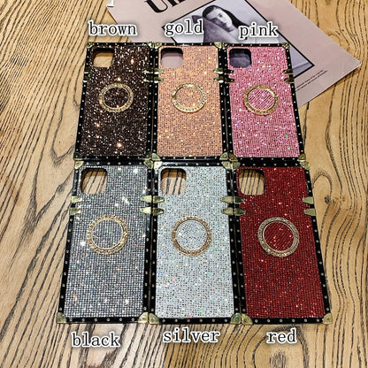 Luxurious Shiny square Ring bracket phone case