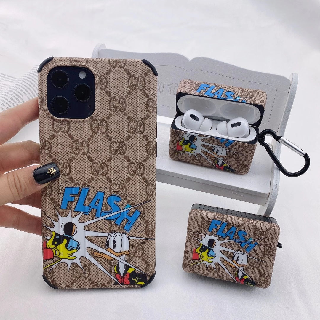 Animated Donald Duck phone case and Airpods case