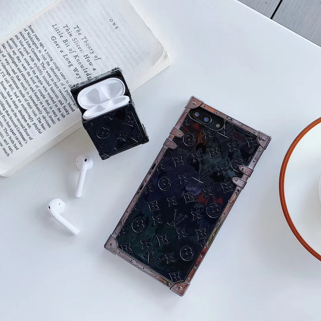 Laser letters Square phone case and Airpods case