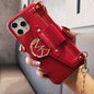 Diagonal chain card case phone case