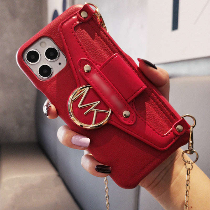 Diagonal chain card case phone case