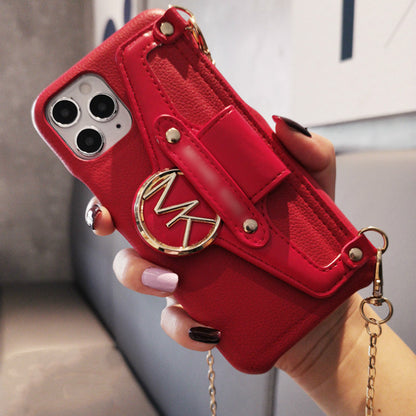Diagonal chain card case phone case