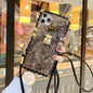 Marble square lanyard phone case for Samsung