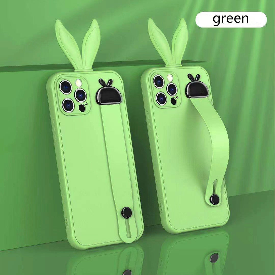 Rabbit ear silicone wristband phone case