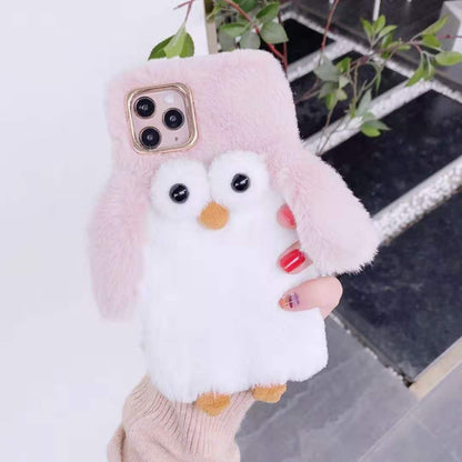 Cartoon penguin plush phone case